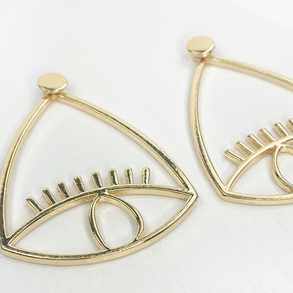 RESTOCKED Evil Eye Gold Drop Earrings - Picture 2 of 8